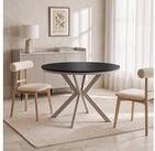 WFL GROUP Esstisch Valio runder Ausziehtisch f&uuml;r Esszimmer mit Metallbeinen in