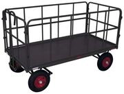 CORDES Transportwagen Cordes Handpritschenwagen mit 4 Rohrgitterw&auml;nden RAL 7016