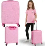 Sarcia.eu Hartschalen-Trolley Rosa Hello-Kitty-Kabinenkoffer auf Rollen, 40 x...