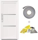 vidaXL Haust&uuml;r Vordert&uuml;r 98 x 208 cm PVC Wei&szlig; (1-St)