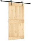 vidaXL Schiebet&uuml;r Schiebet&uuml;r 100 x 210 cm Massivkiefer (Unbehandelt) (1-St)