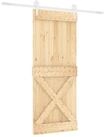 vidaXL Zimmert&uuml;r 100 x 210 cm Schiebet&uuml;r Nat&uuml;rlich und Wei&szlig; 100x210 cm...