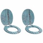 vidaXL WC-Sitz 44 x 38 cm WC-Sitz Toilettensitz Soft-Close 2er Set Blau 44x38...