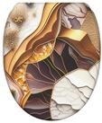 Sanilo WC-Sitz Marmor Gold mit Absenkautomatik & Quick Release, Premium