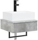 vidaXL Badezimmerspiegelschrank Wandmontiertes Waschbecken Betongrau 40 x 41 x...