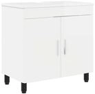 vidaXL Badezimmerspiegelschrank Waschtisch Hochglanz Wei&szlig; 60 x 35 x 60 cm