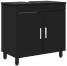 vidaXL Badezimmerspiegelschrank Waschtisch Schwarz 60 x 35 x 60 cm Holzwerkstoff