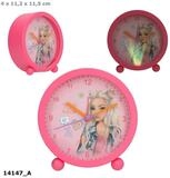 Depesche Spiel TOPModel Wecker pink &ndash; Modelmotiv & Nachtlicht, &Oslash; 11 cm