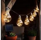Spetebo LED-Lichterkette LED Solar Lichterkette mit 10 Gl&uuml;hbirnen auf 450 cm...