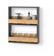 Livinity&reg; Weinregal Regusa, Goldkraft Eiche/Anthrazit/Anthrazit, 60 x 72 cm,...