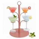 relaxdays Gl&auml;serhalter Getr&auml;nke Tower f&uuml;r 4 Gl&auml;ser, 1-tlg., Rosegold