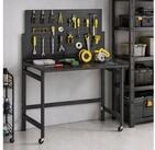 HOMCOM Werkbank, (Set, 1-tlg), Klappbar mit Lochwand und Rollen