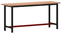 vidaXL Werkbank, Arbeitstisch 180x55x81,5 cm Massivholz Buche und Metall