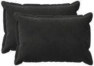vidaXL Kissenbezug Kissenbezug 2 pcs HOUTEN Schwarz 50 x 80 cm Samt, (2 St&uuml;ck)