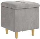 vidaXL Barhocker Ottoman mit Stauraum Hellgrau 40 x 40 x 45 cm Samt (1 St)