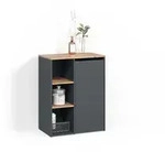 Livinity&reg; W&auml;scheschrank Paolina, Anthrazit/Goldkraft Eiche, 68 x 88.2 cm, mit