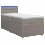 vidaXL Bett Boxspringbett mit Matratze mit Kopfteil Taupe 80 x 200 cm Stoff...