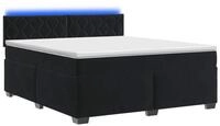 vidaXL Bett Boxspringbett mit Matratze und LED Schwarz 160 x 200 cm Samt (1-tlg)