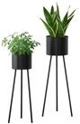 en.casa Blumenst&auml;nder (2 St), &raquo;Dalhem&laquo; Blumenk&uuml;bel 2er Set, Metall, schwarz