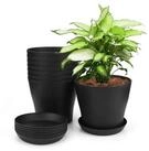 LuxusKollektion Blumentopf Blument&ouml;pfe 8 St&uuml;ck 14cm Kunststoff Untersetzer Anzucht
