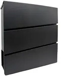 relaxdays Wandbriefkasten Briefkasten mit Zeitungsfach, schwarz schwarz