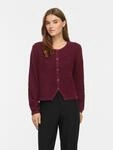 Strickjacke VILA "VIPIGGA O-NECK L/S KNIT JACKET NOOS", Damen, Gr. XS, rot (port