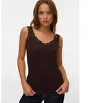 Vero Moda Tr&auml;gertop VMROSA SL TOP JRS NOOS Viskosemischung, Spitzen Detail braun L