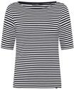 3/4-Arm-Shirt ZERO "Basic Shirt mit U-Boot-Ausschnitt", Damen, Gr. 40, blau (cream,