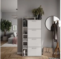 Vicco Schuhkipper Orlando, Wei&szlig;/Beton, 80 x 166.1 cm mit 4 F&auml;chern (1 St)