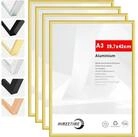 LuxusKollektion Bilderrahmen-Set Bilderrahmen A3 Metallrahmen Alu Gold...