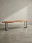KADIMA DESIGN Sitzbank Esszimmerbank 160x40x45,5 cm Akazie Massivholz / Metall...