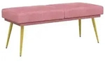 vidaXL Sitzbank Doppellagige Bank Rosa 120 x 45 x 46 cm Samt (1-St) rosa