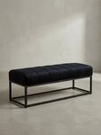 KADIMA DESIGN Sitzbank Sitzbank Samt Schwarz 108x40x40 cm Flur Polsterbank mit