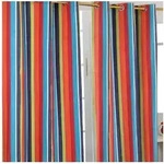 Homescapes Gardine Gardinen mit &Ouml;sen Multi-Streifen 2er Set 100% Baumwolle,...