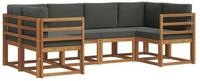 vidaXL Gartenlounge-Set Outdoor-Sofagarnitur 6 stk. Natur und Anthrazit, (6-tlg)