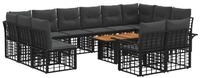 vidaXL Gartensofa Gartensofa-set 13 stk. Schwarz und Dunkelgrau Poly-Rattan, 13...