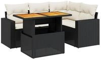 vidaXL Gartenlounge-Set 5-tlg. Garten-Sofagarnitur mit Kissen Schwarz Poly...