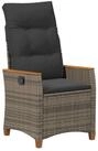 vidaXL Gartenstuhl Verstellbarer Gartenstuhl Grau und Dunkelgrau Poly-Rattan (1...