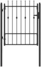 vidaXL Gartentor Zauntor ASTEN 100 x 125 cm Metall Schwarz Abschlie&szlig;bar