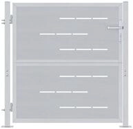 vidaXL Gartentor Gartentor mit Schloss Silber 85 x 97 cm Edelstahl