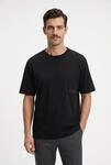 T-Shirt BOSS GREEN "TS Structure", Herren, Gr. M, schwarz (schwarz001), Single