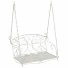 vidaXL Hollywoodschaukel Schaukelbank Stahl 105,5 x 61 x 56 cm Antik Wei&szlig;, 1...