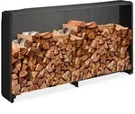 relaxdays Kaminholzregal mit Abdeckung, BxTxH:200x29x110 cm, (2-St), L schwarz...