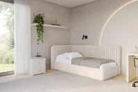 ALTDECOR Jugendbett AURY (Jugendbett mit Bettkasten und Lattenrost, Polsterbett...