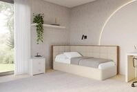 ALTDECOR Jugendbett SOVY (Jugendbett mit Bettkasten und Lattenrost, Polsterbett mit