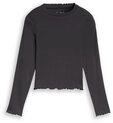 TOM TAILOR Langarmshirt T-Shirt (im Einserpack) Cropped Shirt mit Rippstruktur