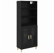 vidaXL Highboard Highboard Schwarz Eichen-Optik 69,5 x 32,5 x 180 cm (1 St)