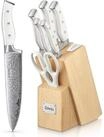 LuxusKollektion Kochbesteck-Set Messerblock Messerset 7TLG selbstsch&auml;rfend...