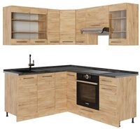 Vicco Winkelk&uuml;che Fame-Line, Goldkraft Eiche/Goldkraft Eiche, 190 x 160 cm, AP