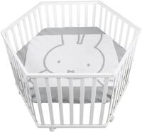 roba&reg; Laufgitter miffy&reg;, wei&szlig;, 6-eckig, mit Stoffeinlage